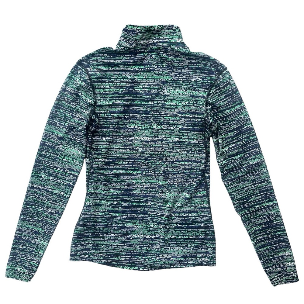 Nike Pro Dri-FIT Women M Green Blue Space Dye Half Zip Pullover 849315-387 Sport - Picture 2 of 16